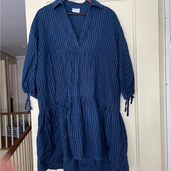 Free People Rue Stiic Navy Blue Oversize Dress XS S M L - Picture 4 of 5
